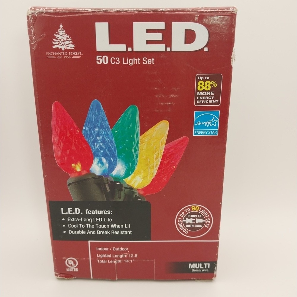 TESTED Enchanted Forest 50 LED C3 Light Set Multi Color Cool Touch Energy Smart
